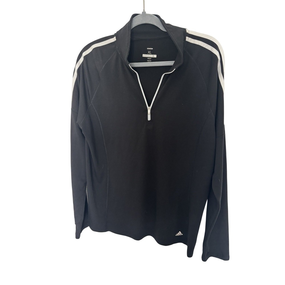 Adidas Golf Black Long Sleeve Quarter Zip Pullover XL